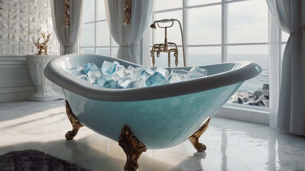 Bathtub full of ice
