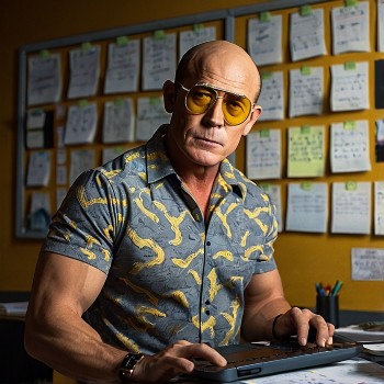 Buff Hunter S Thompson writing like a madman