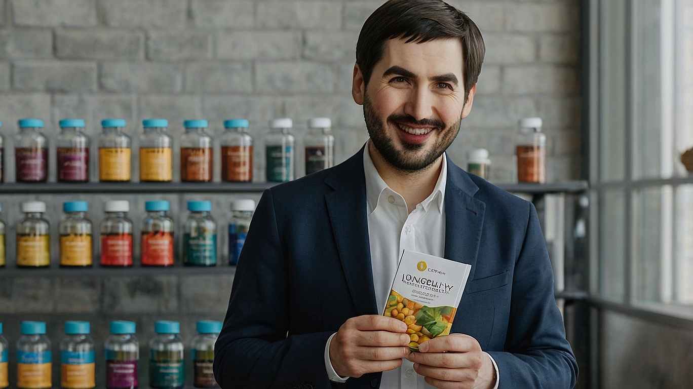 Kevin rose standing in front of his supplement stack