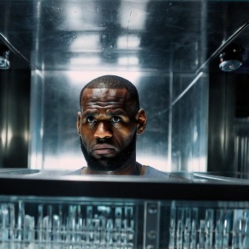 Lebron james in a cryo chamber