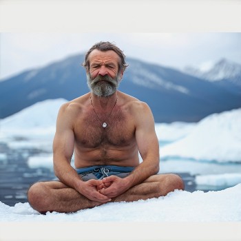 Wim hof meditating on ice
