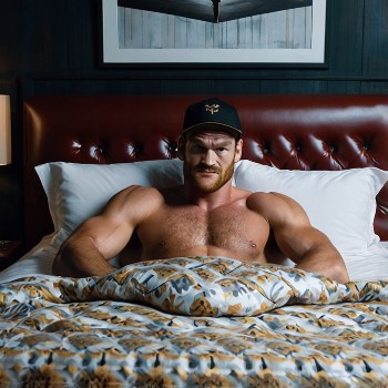 Tyson fury in his california king bed