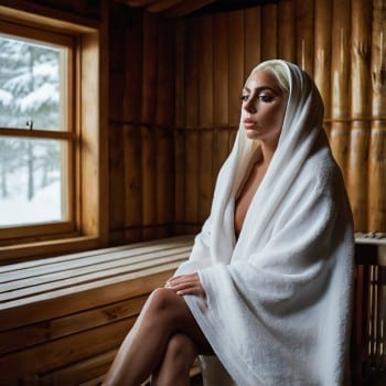 Lady Gaga in her home sauna