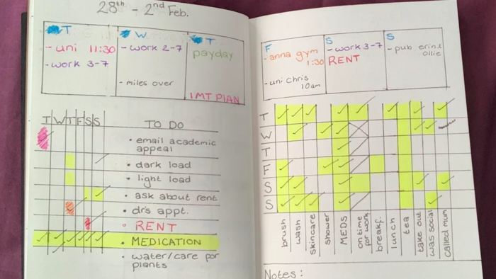 Organized color coded journal