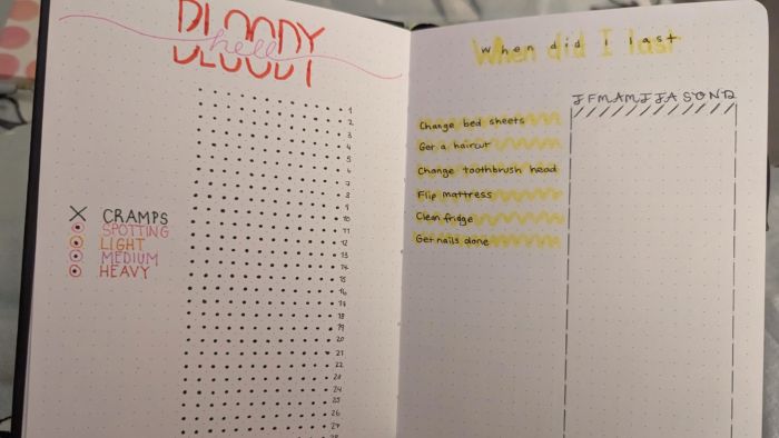 Pretty and colorful journal