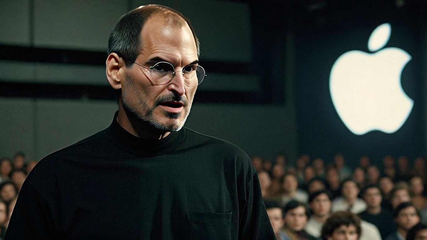 Steve Jobs making a speech for apple