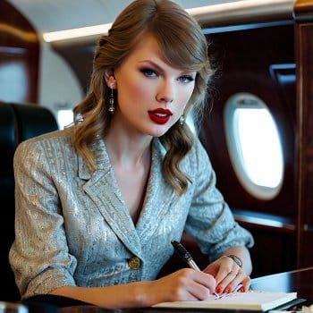 Taylor Swift Journaling on her Jet