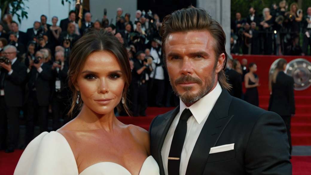 The Beckhams on a red carpet