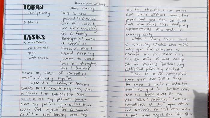 Today Tasks Organized Journal