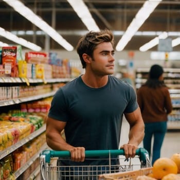 Zac Efron at the shopping mall