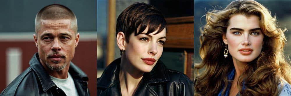 Hair length examples buzz, mid, long