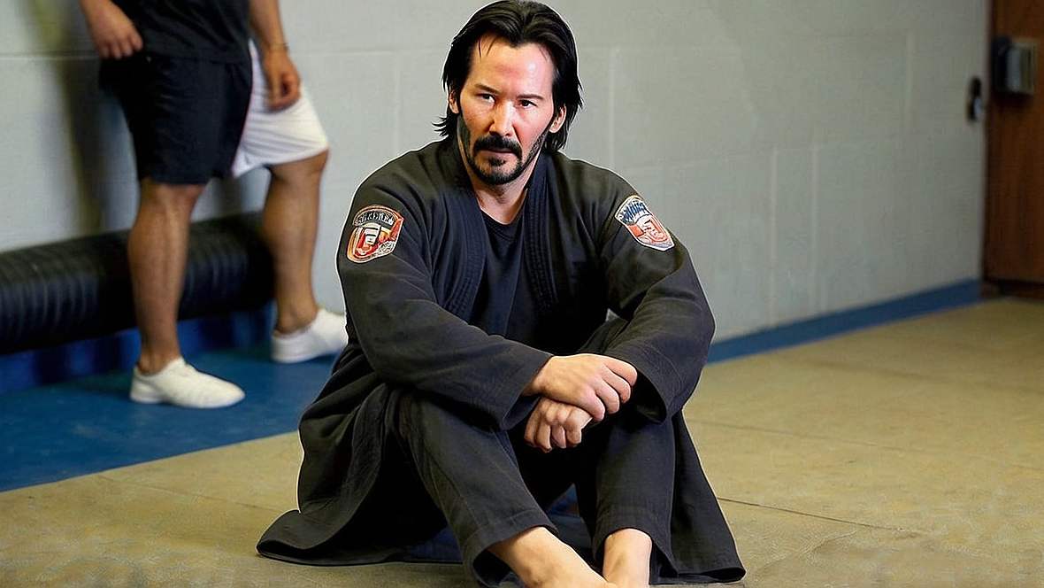 Keanu Reeves skillcrafting jiujitsu
