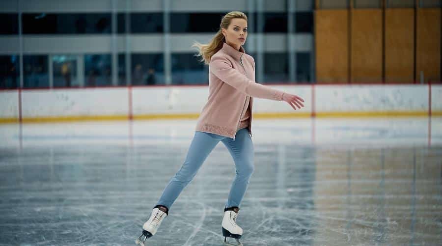 Margot Robbie Learning to ice skate