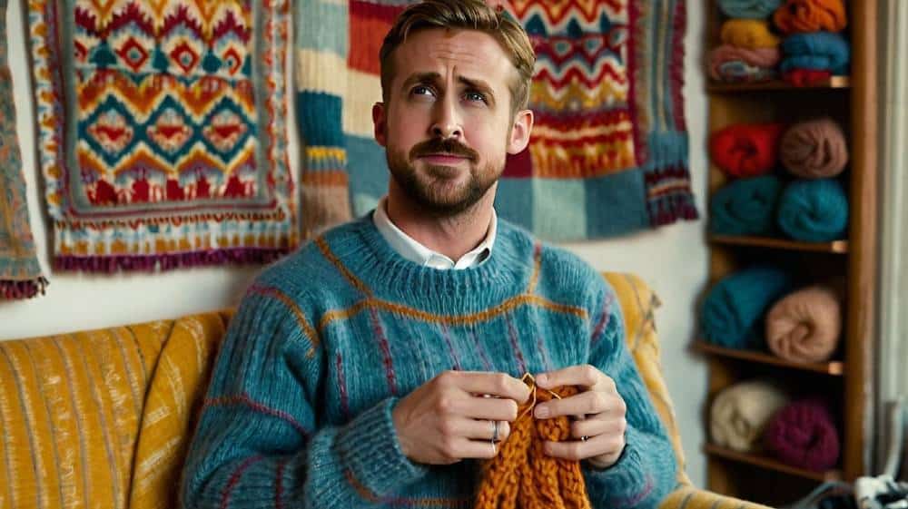 Ryan Gosling knitting hobby