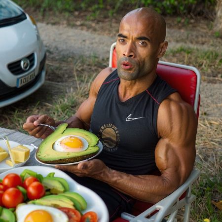 David Goggins eating avo and eggs