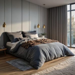 Fully made bed setup