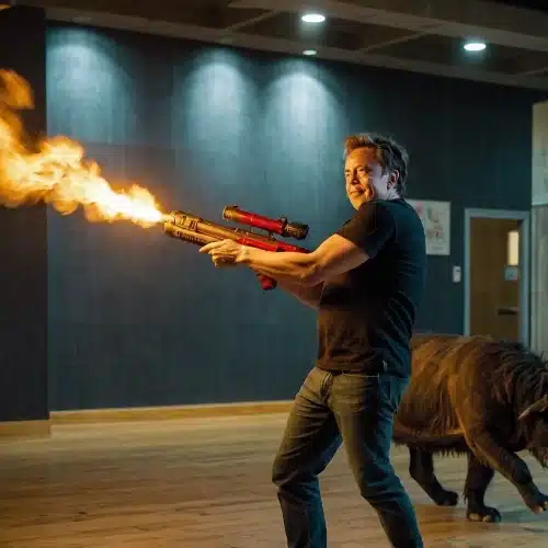 Musk with Flamethrower